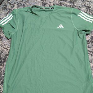 Adidas Men’s Green Running Short-Sleeve Performance T-Shirt – Size Large